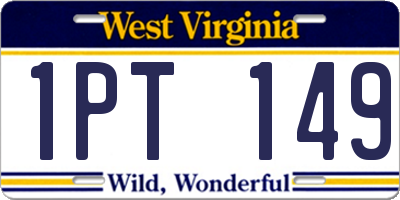 WV license plate 1PT149