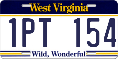 WV license plate 1PT154