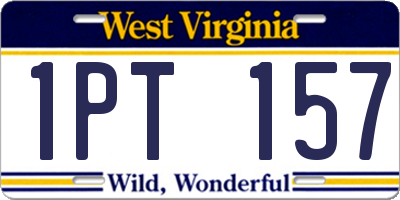 WV license plate 1PT157