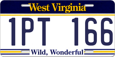 WV license plate 1PT166