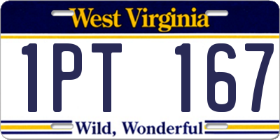 WV license plate 1PT167