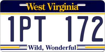 WV license plate 1PT172