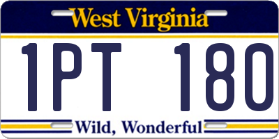 WV license plate 1PT180