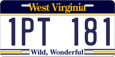 WV license plate 1PT181