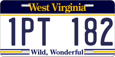 WV license plate 1PT182