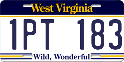 WV license plate 1PT183