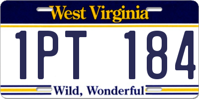 WV license plate 1PT184