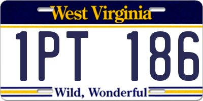 WV license plate 1PT186