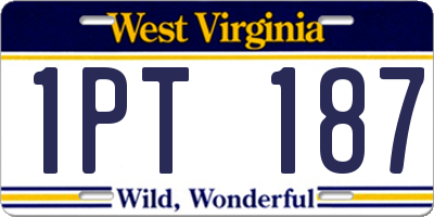WV license plate 1PT187