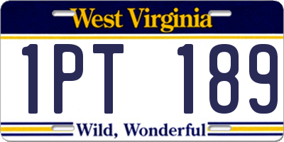 WV license plate 1PT189