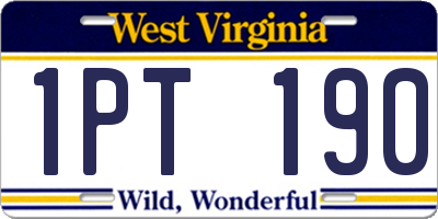 WV license plate 1PT190