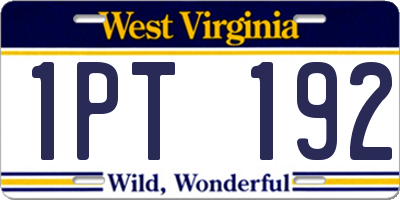 WV license plate 1PT192