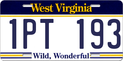 WV license plate 1PT193