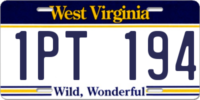 WV license plate 1PT194
