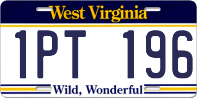 WV license plate 1PT196