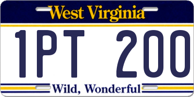 WV license plate 1PT200