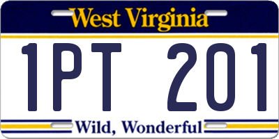 WV license plate 1PT201