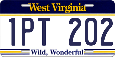 WV license plate 1PT202