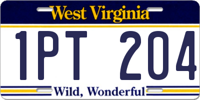 WV license plate 1PT204