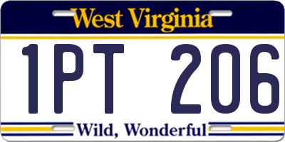 WV license plate 1PT206