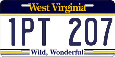 WV license plate 1PT207
