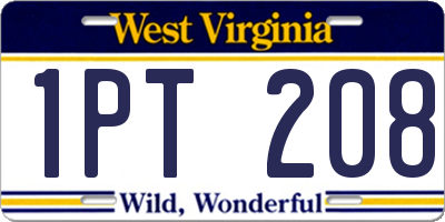 WV license plate 1PT208