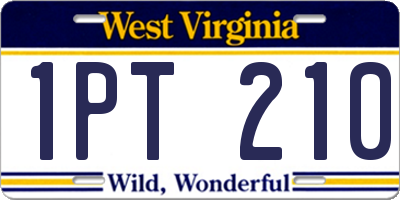 WV license plate 1PT210