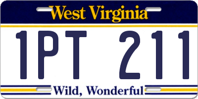 WV license plate 1PT211