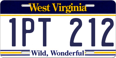 WV license plate 1PT212