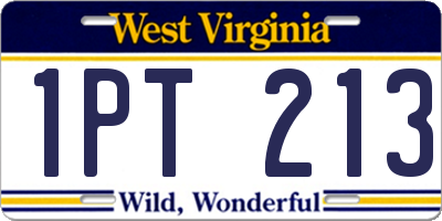 WV license plate 1PT213