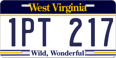 WV license plate 1PT217