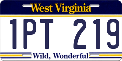 WV license plate 1PT219