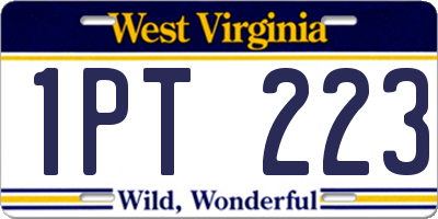 WV license plate 1PT223