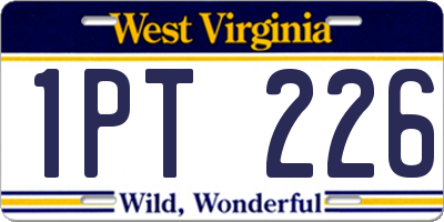 WV license plate 1PT226