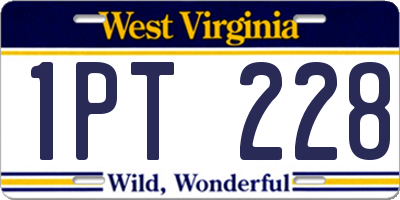 WV license plate 1PT228