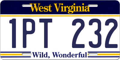 WV license plate 1PT232