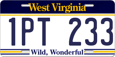 WV license plate 1PT233