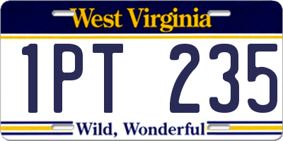 WV license plate 1PT235