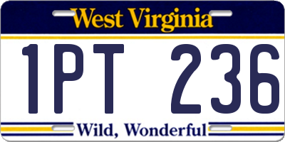 WV license plate 1PT236