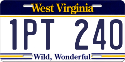 WV license plate 1PT240