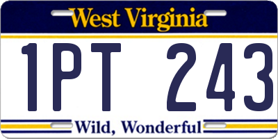 WV license plate 1PT243