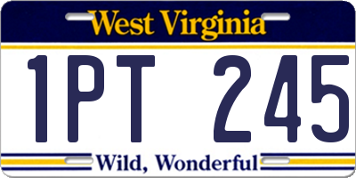 WV license plate 1PT245