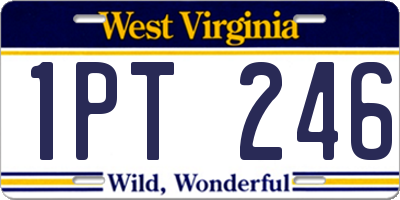 WV license plate 1PT246
