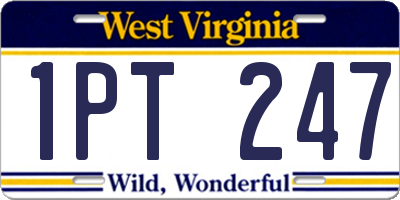 WV license plate 1PT247