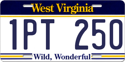 WV license plate 1PT250