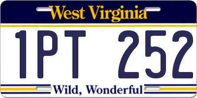 WV license plate 1PT252