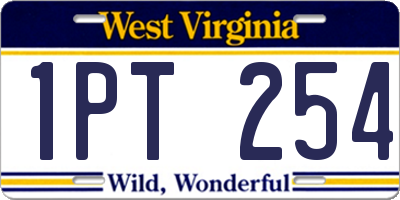 WV license plate 1PT254