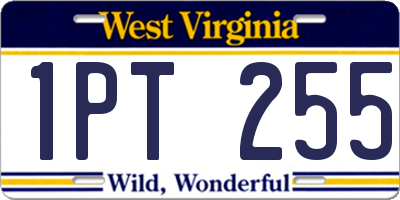 WV license plate 1PT255
