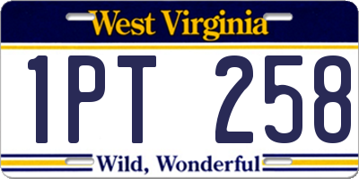 WV license plate 1PT258