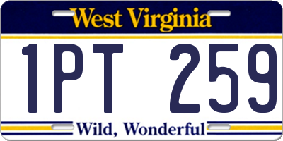 WV license plate 1PT259